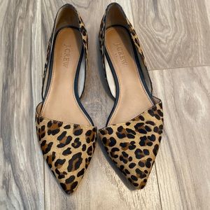 J.Crew Cheetah Print D’Orsay Zoe Calf Hair Flats Size 7